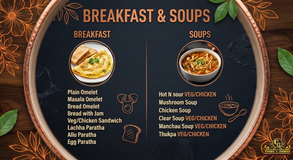 Breakfast Menu | CU Foods and Drinks | Godawari-1, Kailali, Attariya, Nepal