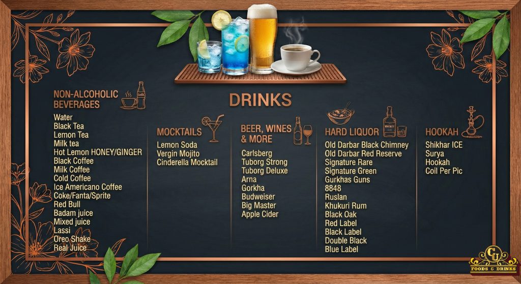 Drinks Menu | CU Foods and Drinks | Godawari-1, Kailali, Attariya, Nepal